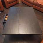 Eiken salontafel 100x100cm 2 schuiven, Huis en Inrichting, Tafels | Salontafels, Ophalen, Gebruikt