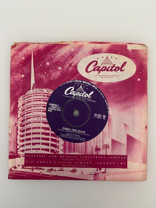45 tours Louis Prima Buona Sera 1956, CD & DVD, Vinyles | Jazz & Blues, Utilisé, Jazz, 1940 à 1960, Autres formats, Enlèvement ou Envoi