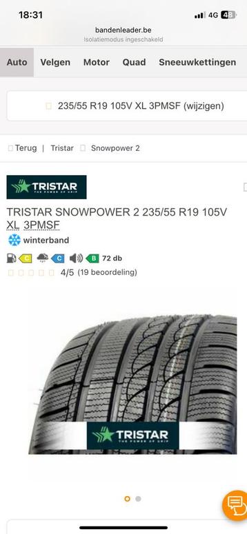 Winterbanden TRISTAR  ICE-PLUS s210 235/55R19 beschikbaar voor biedingen