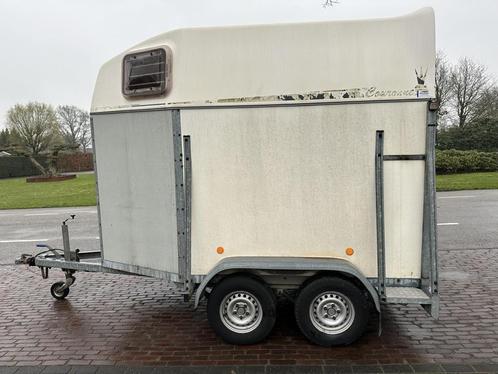 Henra Couronne 2paardstrailer, polyester, Dieren en Toebehoren, Paarden en Pony's | Trailers en Aanhangwagens, Zo goed als nieuw