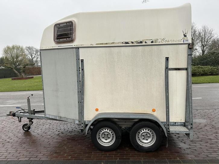 Henra Couronne 2paardstrailer, polyester, Dieren en Toebehoren, Paarden en Pony's | Trailers en Aanhangwagens, Zo goed als nieuw
