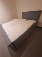 Comfortabele boxspring 160x200cm - zo goed als nieuw, Maison & Meubles, Chambre à coucher | Lits, Gris, Tissu, Comme neuf, Enlèvement