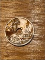 5 Belgische centiem - 1921, Ophalen of Verzenden, Losse munt