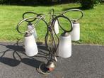 kroonluster smeedijzer , 5 lampen modern / klassiek, Maison & Meubles, Lampes | Suspensions, Comme neuf, 75 cm ou plus, Enlèvement ou Envoi