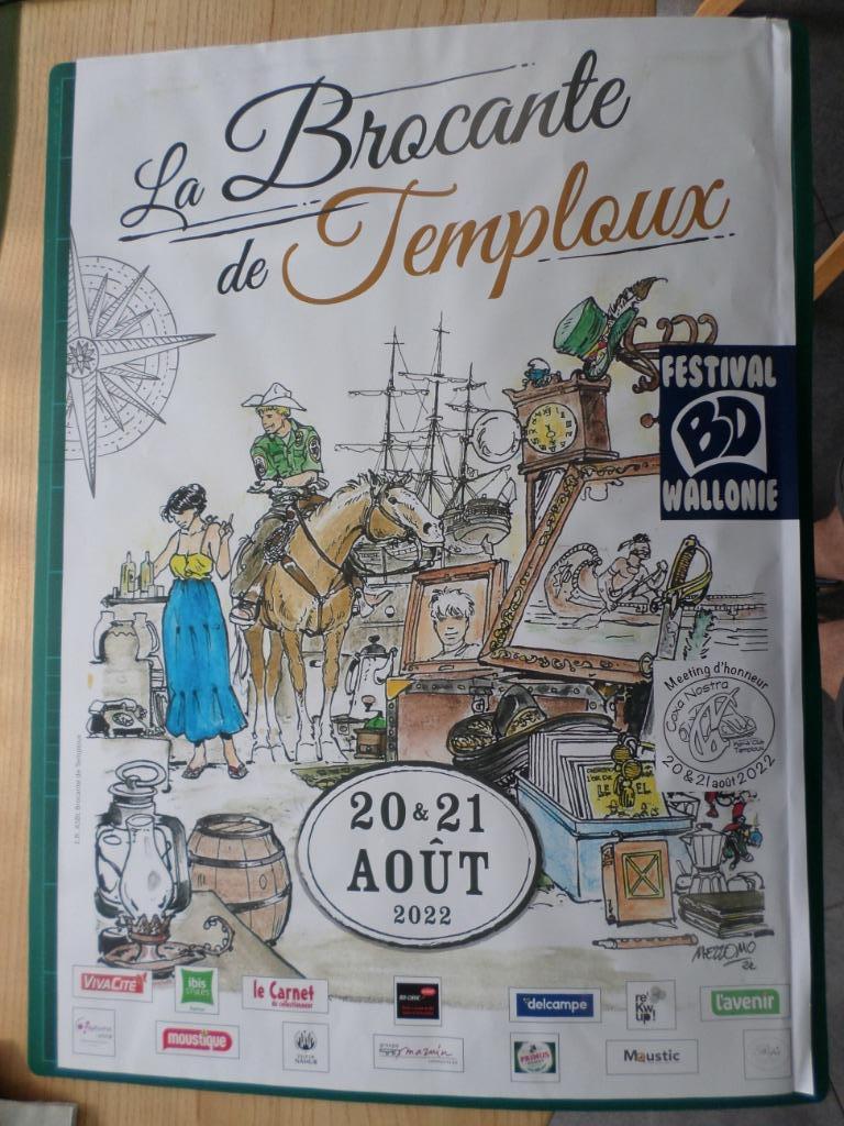 Affiche Brocante Temploux - 2022, Collections, Posters & Affiches, Utilisé, Autres sujets/thèmes, A1 jusqu'à A3, Rectangulaire vertical