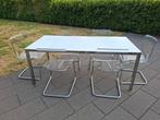 Glazen tafel met bijhorende stoelen, Huis en Inrichting, Tafels | Statafels, Ophalen, Gebruikt