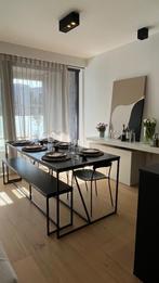 Zwarte eettafel + zwarte bank samen te koop, Huis en Inrichting, Tafels | Eettafels, Ophalen, 50 tot 100 cm, Zo goed als nieuw