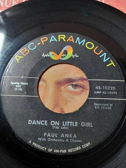 Paul Anka ‎– Dance On Little Girl " Popcorn ", CD & DVD, Vinyles Singles, Utilisé, Single, Pop, 7 pouces, Enlèvement ou Envoi