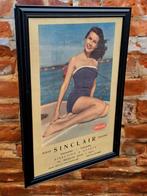 Originele vintage pin-up reclame poster van Sinclair olie️️⛽, Collections, Enlèvement, Utilisé, Panneau publicitaire