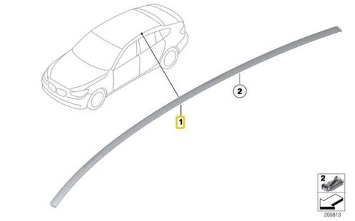 Dakrail daklijst dakdrager roof rail zwart rechts BMW 5 seri, Auto diversen, Dakdragers, Nieuw, Ophalen