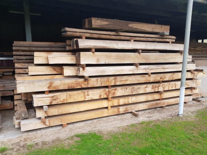 Grenen en eiken balken + eiken schalen - regio Brecht, Tuin en Terras, Palen, Balken en Planken, Balken, Ophalen