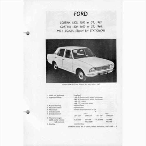 Ford Cortina 1300 1500 1600 GT Vraagbaak losbladig 1967-1968, Livres, Autos | Livres, Utilisé, Ford, Enlèvement ou Envoi