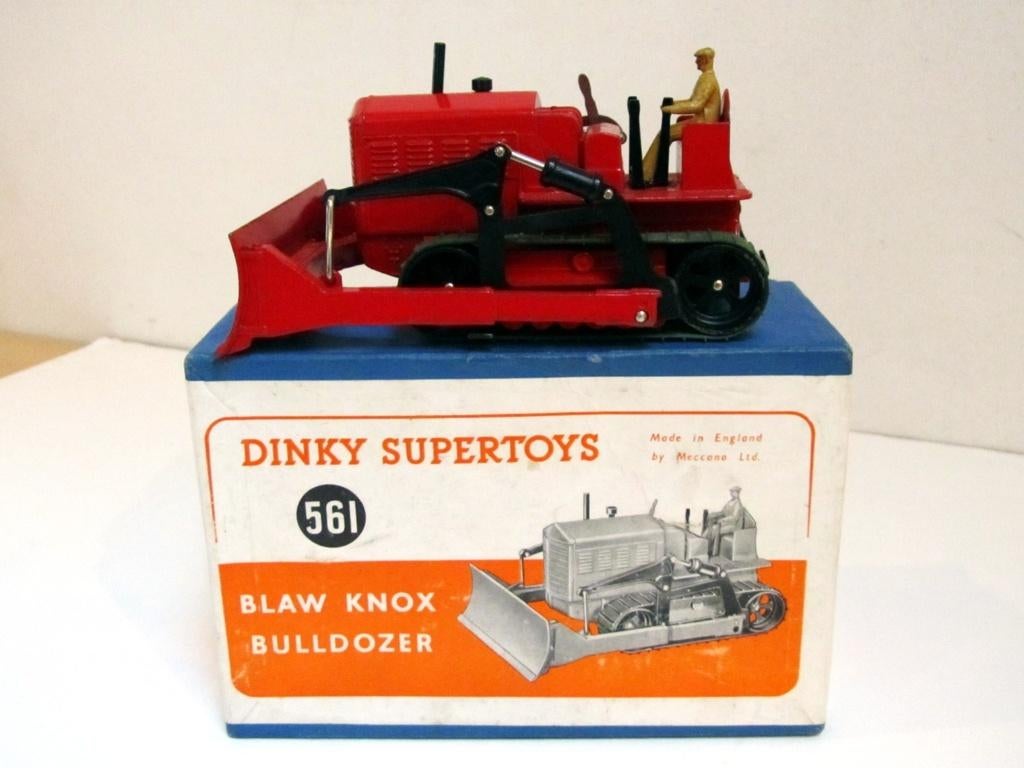 Vintage Dinky Supertoys 561 Blaw Knox bulldozer (1949-54), Hobby en Vrije tijd, Modelauto's | Overige schalen, Zo goed als nieuw