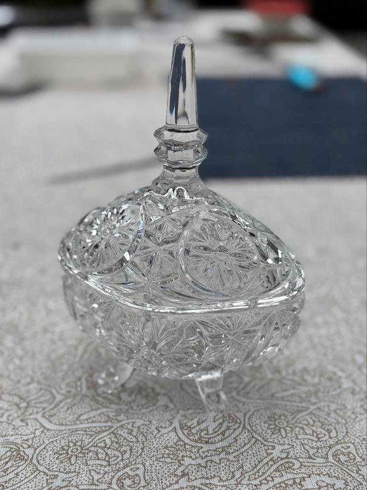 Vintage kristallen bonbonnière of snoepschaal, Antiek en Kunst, Antiek | Glaswerk en Kristal, Ophalen