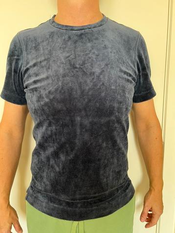 T-shirt en velours bleu Scotch & Soda taille S, Enlèvement ou Envoi, Comme neuf, Bleu, Taille 46 (S) ou plus petite