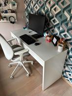 Bureau Ikea Micke blanc 2 tiroirs, Huis en Inrichting, Bureaus, Ophalen, Gebruikt, Bureau