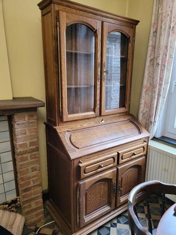 Armoire bois secrétaire vitrine