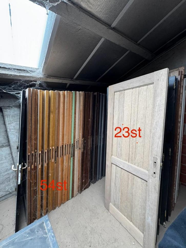 Oude deuren, Bricolage & Construction, Fenêtres & Moustiquaires, Utilisé, Porte intérieure, 200 à 215 cm, 80 à 100 cm, Verre, Bois