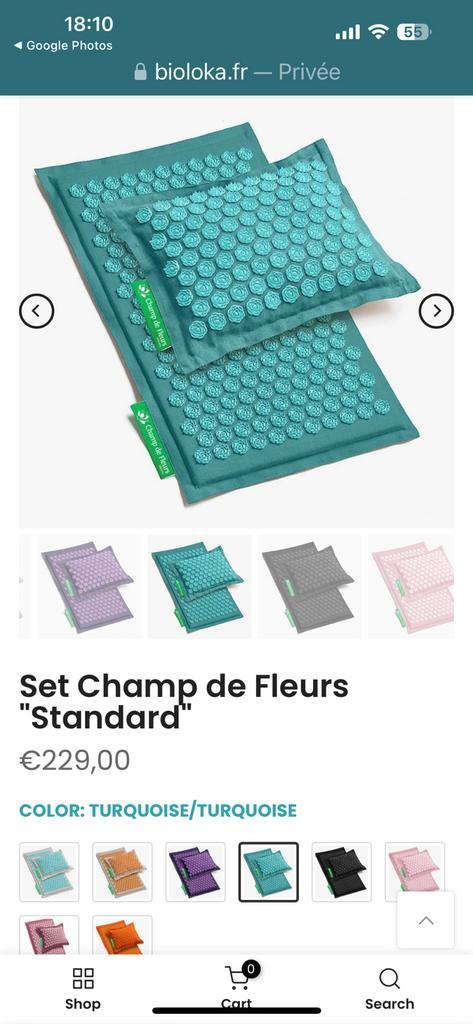 Pack complet Tapis vett Champ de Fleurs Bioloka, Sport en Fitness, Massageproducten, Zo goed als nieuw, Ophalen