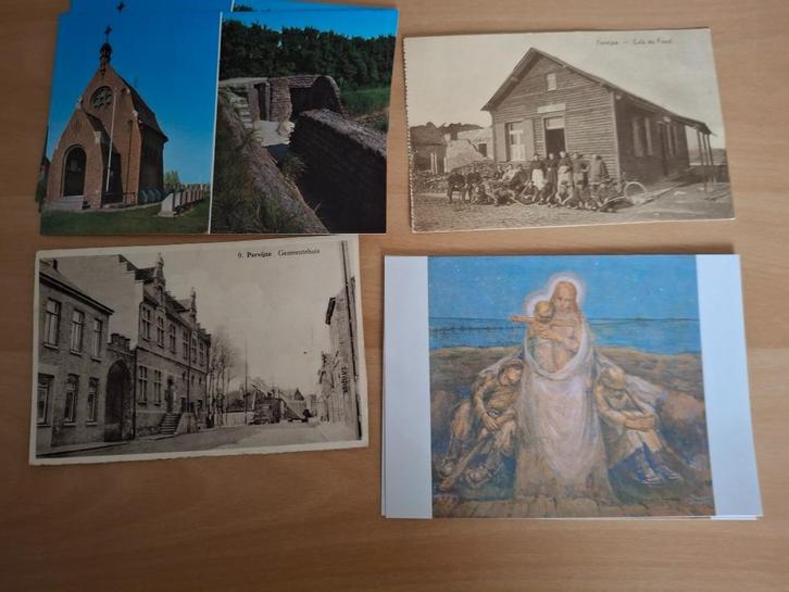 Postkaarten Pervijze en Stuivekenskerke, Verzamelen, Foto's en Prenten, Zo goed als nieuw, Foto, Gebouw, Voor 1940, Verzenden