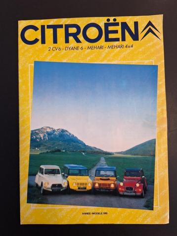 Citroën 2 Cv Dyane Mehari 1981 brochure 4 pagina's Frankrijk beschikbaar voor biedingen