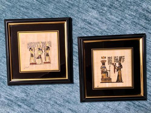 Ingelijst Egyptisch papyrusduo, Antiek en Kunst, Kunst | Niet-Westerse kunst, Ophalen