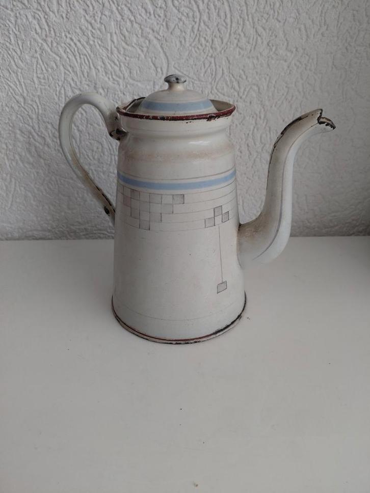Oude email koffiepot, Antiek en Kunst, Curiosa en Brocante, Ophalen of Verzenden