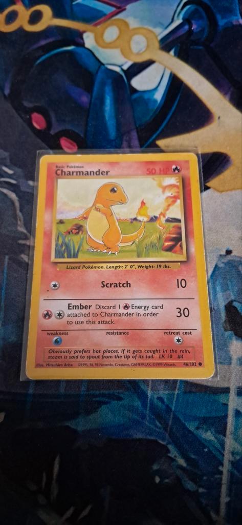 Pokémon TCG Charmander Base Set 46/102 Regular Unlimited Com, Hobby en Vrije tijd, Verzamelkaartspellen | Pokémon, Nieuw, Ophalen of Verzenden