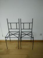 2 metalen design stoelen, Huis en Inrichting, Stoelen, Ophalen, Zo goed als nieuw, Zwart, Metaal