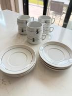 Porseleinen koffieservies de rode pelikaan, Ophalen of Verzenden