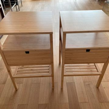 Lot de 2 tables de nuit, Enlèvement, Comme neuf, Bois