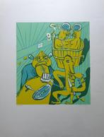 FRED BERVOETS / TYPISCHE FIGURATIE / KLEURZEEFDRUK / 73x55cm, Antiek en Kunst, Kunst | Litho's en Zeefdrukken, Ophalen of Verzenden
