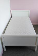 Wit houten eenpersoonsbed (90x190), Ophalen, 90 cm, Eenpersoons, Wit