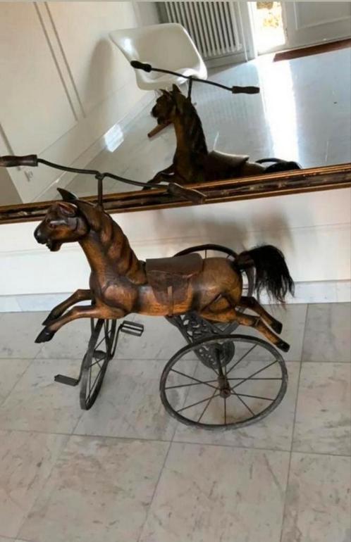 Oude Driewieler Met Paard Te Koop INTERMASSA BV Stekene, Antiek en Kunst, Antiek | Speelgoed, Ophalen