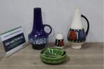 Set van 3 Vintage Vaasjes & 1 Groene Asbak van W.Germany