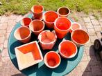 rode stenen bloempotjes, Tuin en Terras, Ophalen, Gebruikt, Rond, Tuin