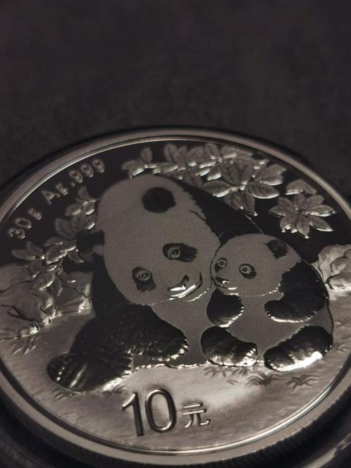 China, 10 Yuan 2024,Panda, BU, 1 Oz Silver 999%., Postzegels en Munten, Munten | Azië, Losse munt, Centraal-Azië, Zilver, Ophalen of Verzenden