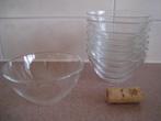 8 glazen schalen, Arcoroc France, maten H 4,8cm x diam 10cm, Ophalen