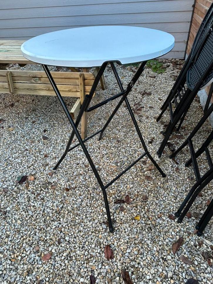 6 ronde hoge tafels — met deksel, Huis en Inrichting, Tafels | Statafels, Zo goed als nieuw, Ophalen