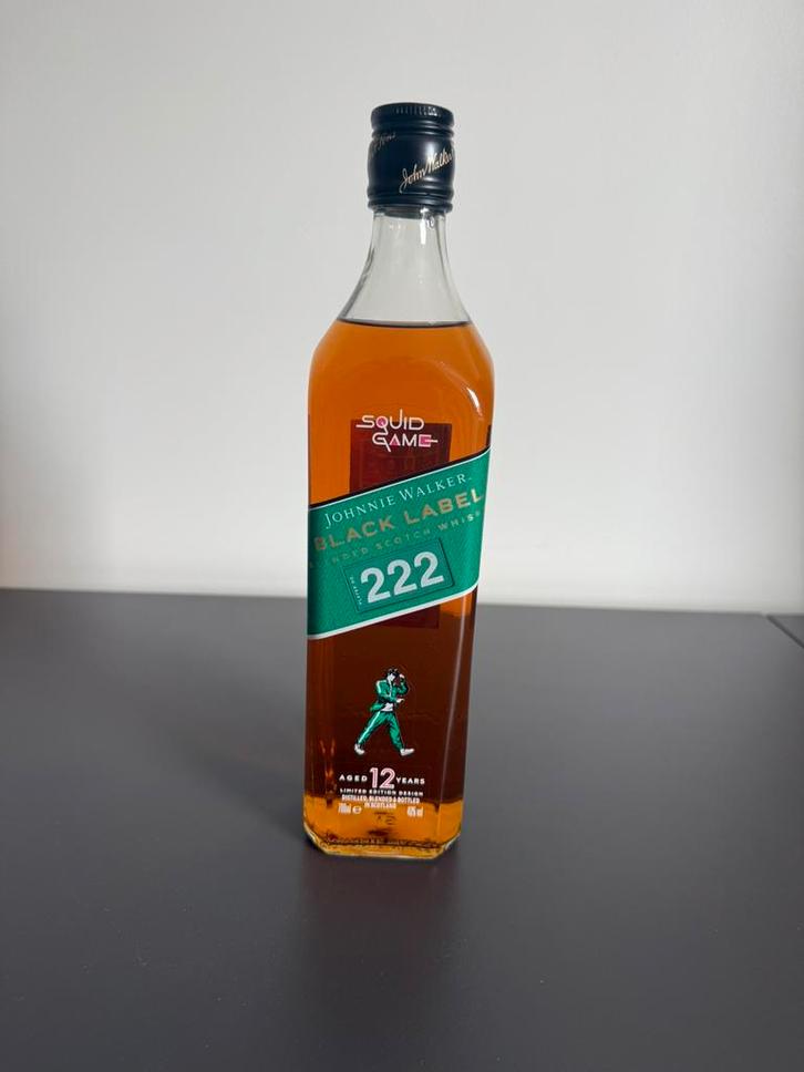 JOHNNIE WALKER BLACK LABEL SQUID GAME EDITION 700ml nr 222, Verzamelen, Wijnen, Nieuw, Ophalen