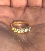 Ring 14k goud/ 5 diamanten tot 1.64ct/ maat 17,8 mm/ nieuw!, Handtassen en Accessoires, Ringen, Geel, Nieuw, Ophalen of Verzenden