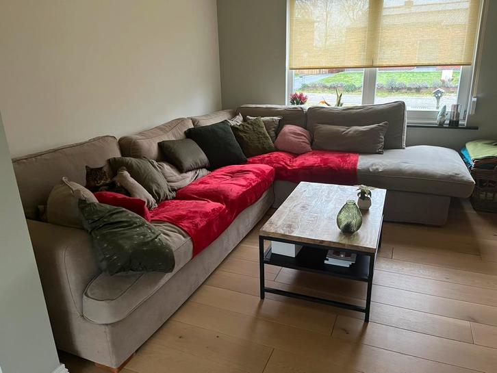 Te geef: hoekzetel, Huis en Inrichting, Zetels | Complete zithoeken, Gebruikt, Stof, Ophalen