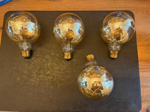 4 Lucide ledfilamentlamp warm wit E27 5W, Huis en Inrichting, Lampen | Losse lampen, Zo goed als nieuw, Led-lamp, 30 tot 60 watt