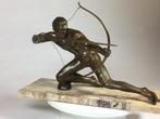Bronzen boogschutter 70 breedx30 diepx41 hoog tot hoofd, Enlèvement, Bronze