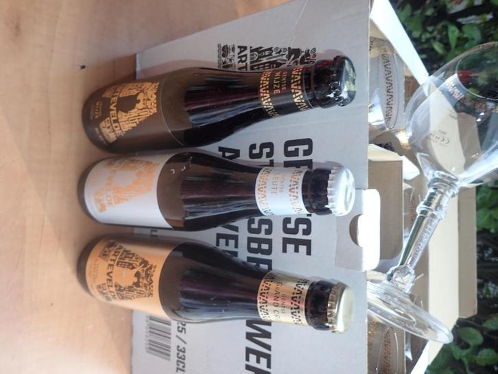 Set Artevelde bieren + nieuwe glazen, Verzamelen, Biermerken, Nieuw, Glas of Glazen, Ophalen
