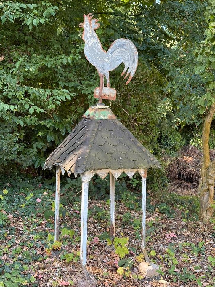 Ancien toit décoratif en métal avec coq, Jardin & Terrasse, Girouettes & Moulins à vent, Utilisé, Enlèvement