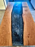 Table rivière epoxy chêne 2mx1m table, Rectangulaire, Riviertafel, Métal, 50 à 100 cm
