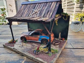 Diorama 1.18 abandoned tuning project nissan 350z nismo  beschikbaar voor biedingen