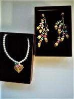 nieuw set : perles collier kettinghanger hart + oorhangers, Met edelsteen, Nieuw, Ophalen of Verzenden, Hart