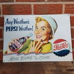 Plaque vintage en métal "Pepsi Cola”, Ophalen of Verzenden, Zo goed als nieuw